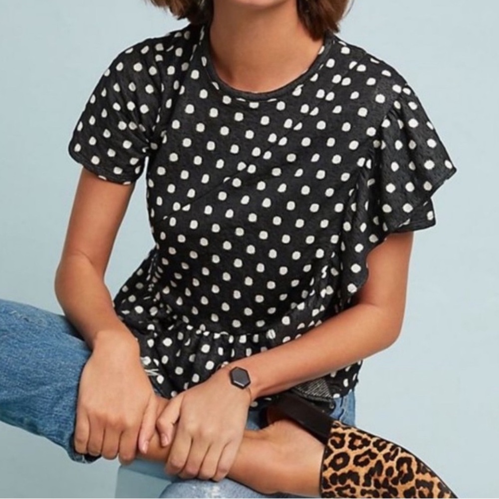 Eva Franco Black and White Polka Dot Blouse